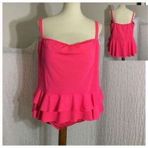 Monif C. Deep Coral One Piece Swimsuit Size 22W